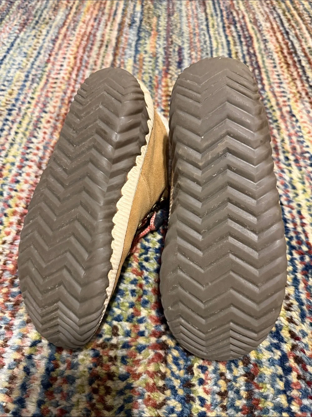 Sorel Kids Tan Suede Boots with Pink Laces